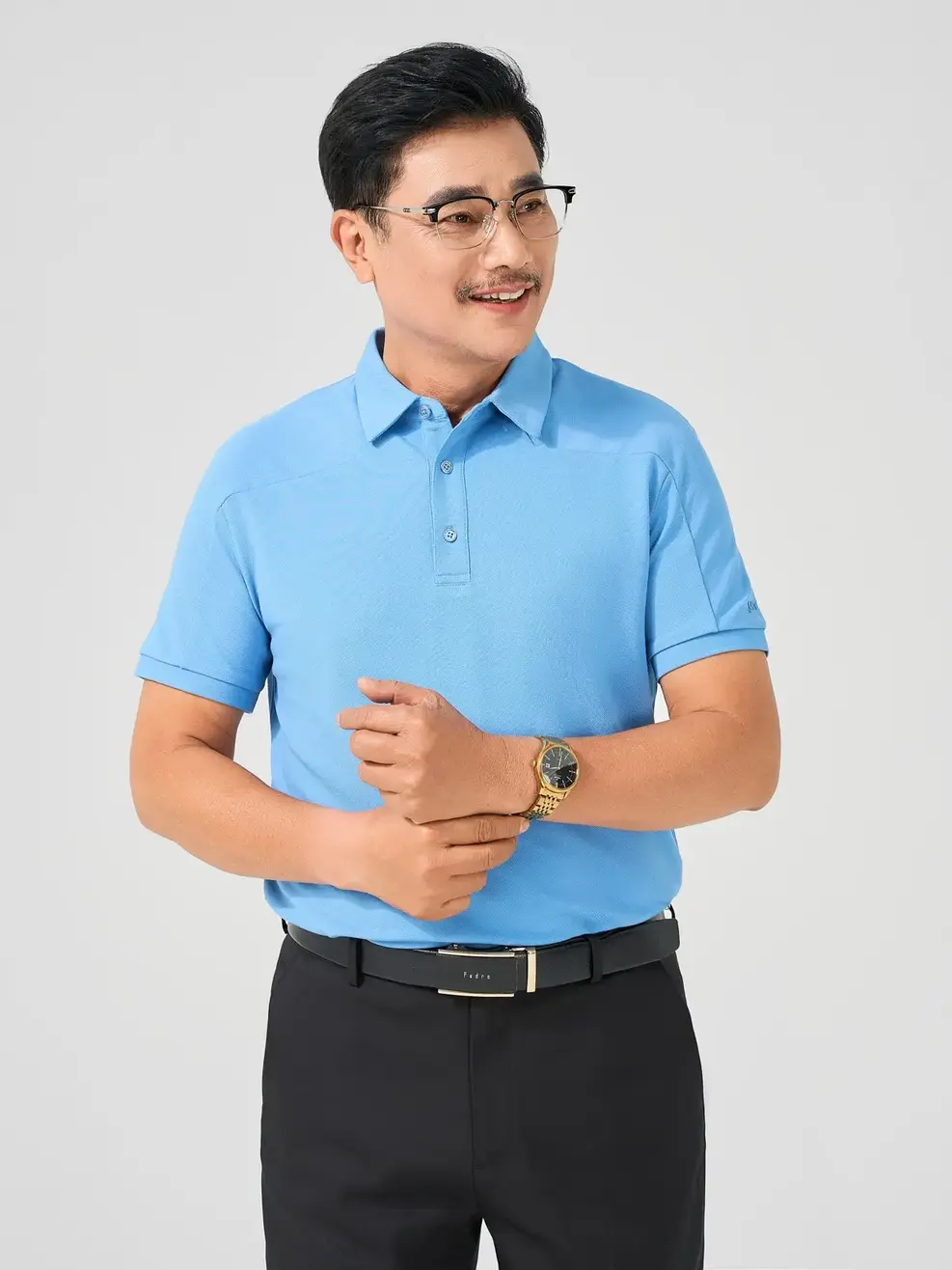 Polo Nam Bổ Thân  - Xanh Lam - L