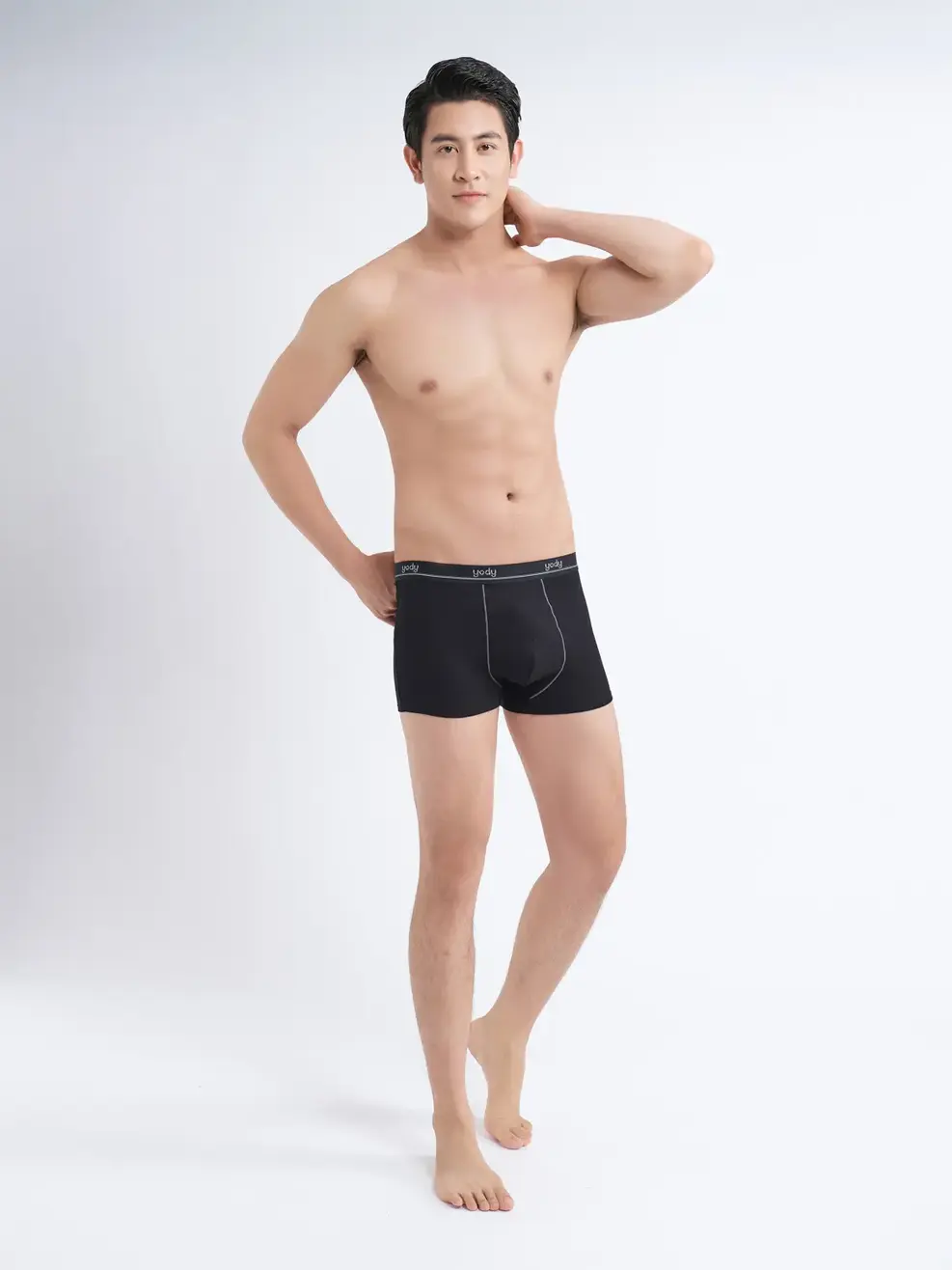 Sịp nam bo kẻ boxer - Đen - 2XL