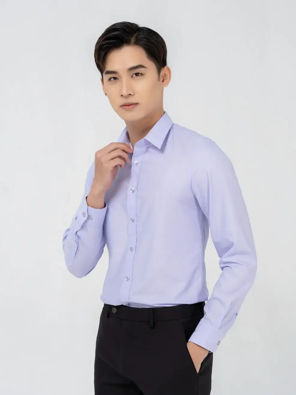 Sơ mi nam YODY (SMM3399) - Tím nhạt - 2XL