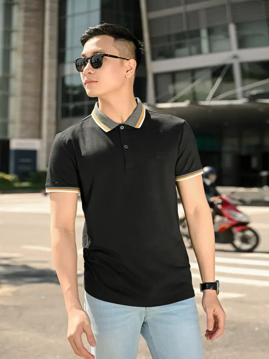 Polo phối bo 01 - Đen - L