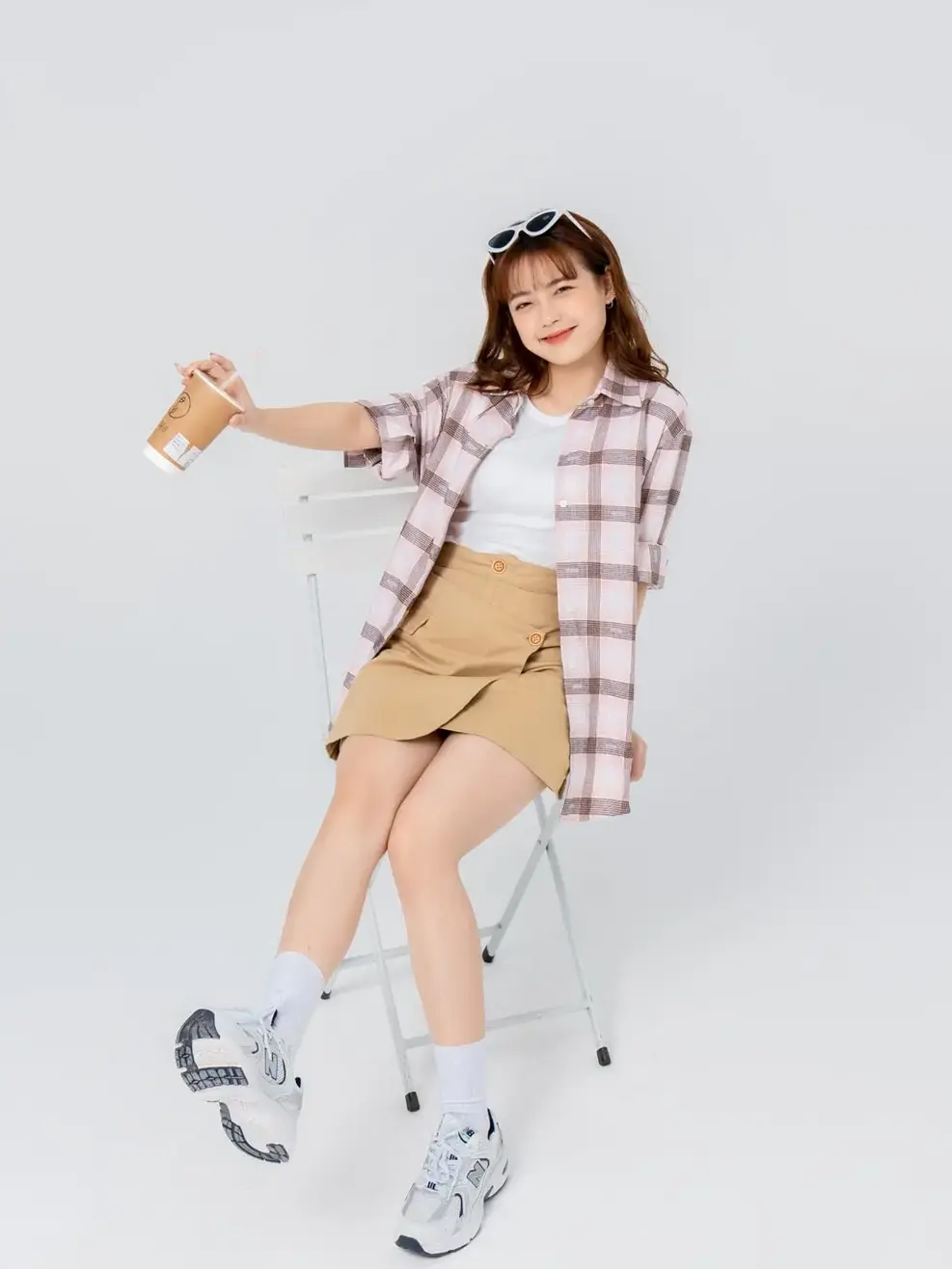 Áo sơ mi dài tay nữ cafe logo Yody - Hồng - S