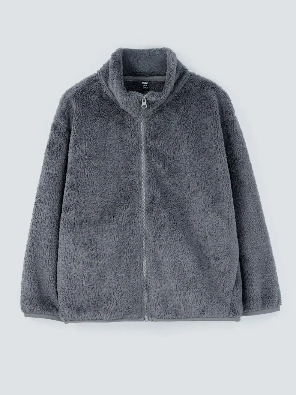 Áo Khoác Kid Giả Lông Cừu Cổ Cao - Ghi - 4-5