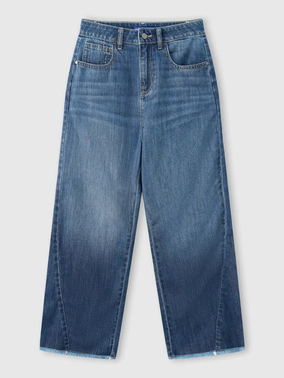 Quần Jeans Nữ Straight Cắt Cúp - Màu chàm 002 - 26