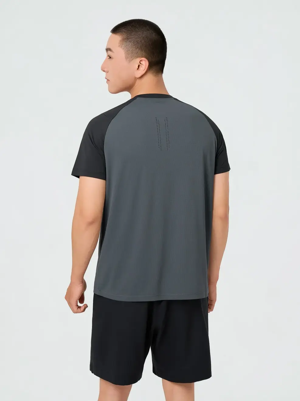 Áo Phông Thể Thao Tay Raglan Phối Màu - Than chì 002 - M