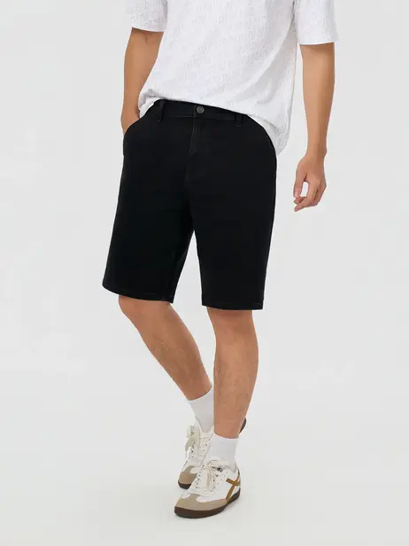 Quần Short Jeans Nam Regular Black Wash