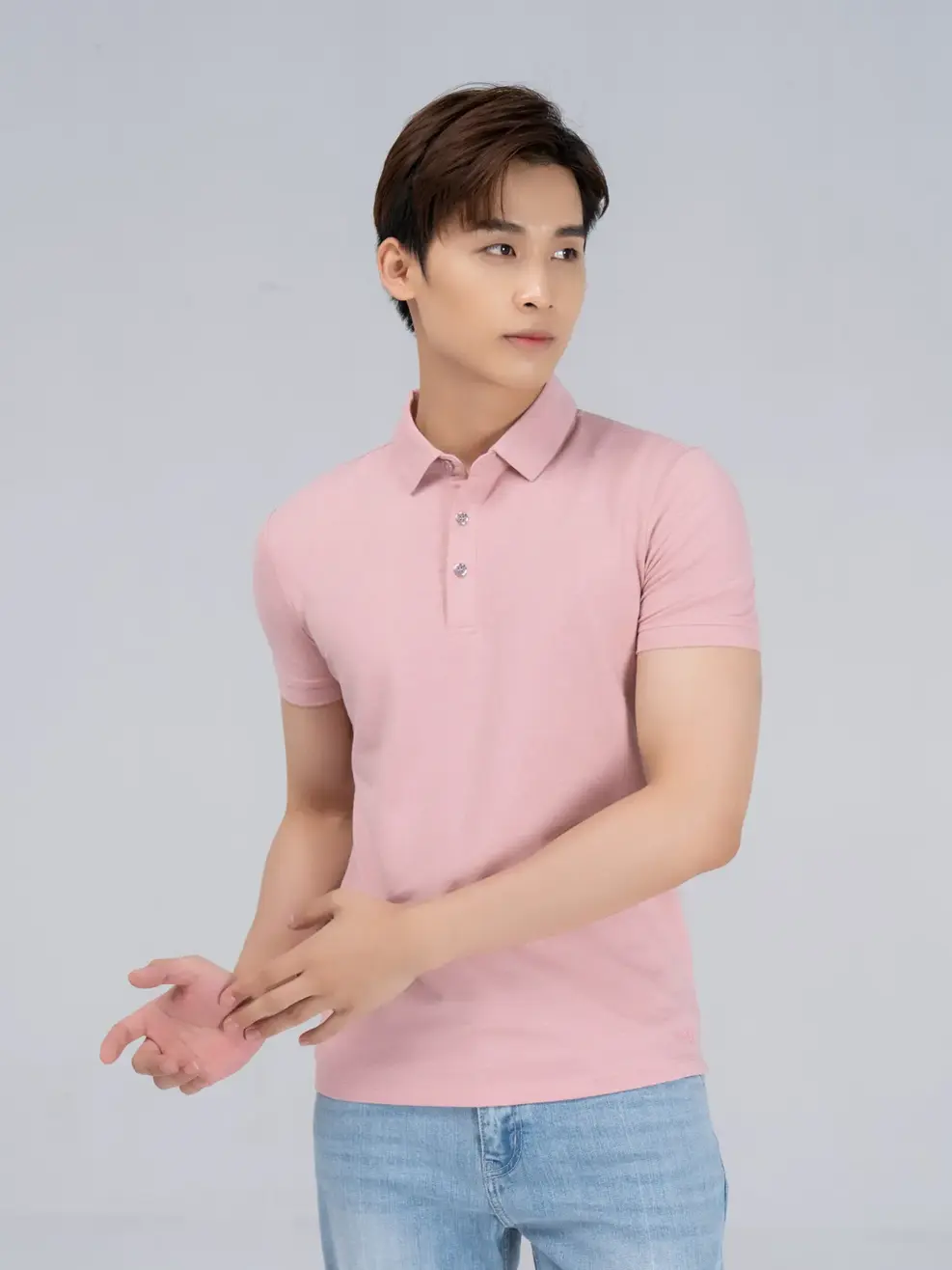 Polo nam modal - Hồng - 3XL