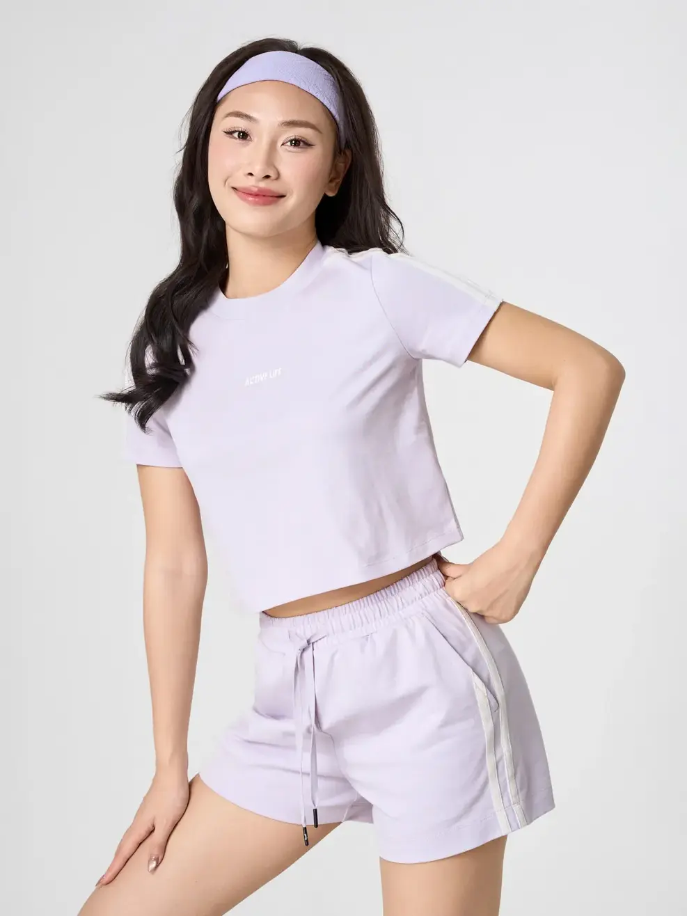 Bộ Đồ Phong Cách Thể Thao Phối Dây Dệt - Màu tím 002 - S