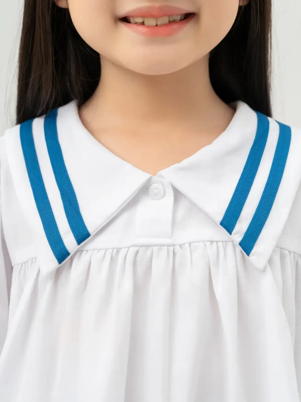 Đầm Bé Gái Đè Dây Dệt Trang Trí - Trắng - 2-3