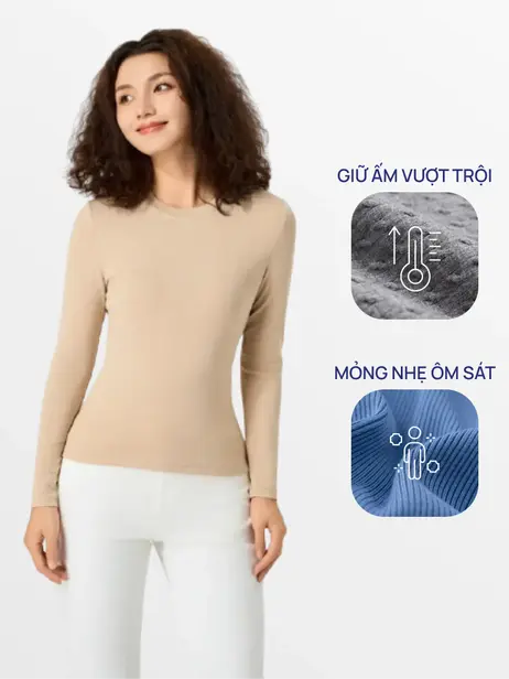 Áo Thu Đông Nữ Giữ Nhiệt XTRA - HEAT™ Cổ Tròn