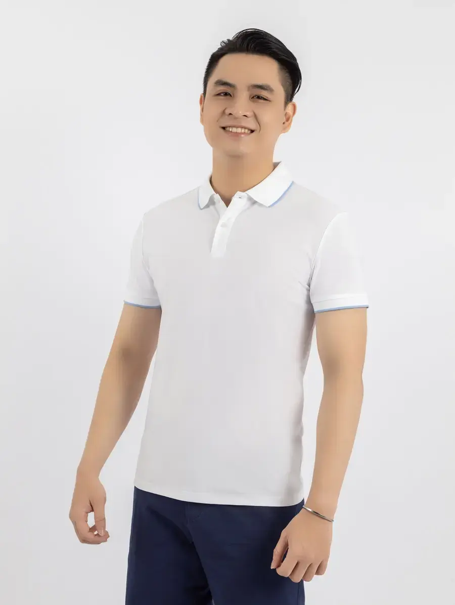 Áo Polo Nam Pique Gia Đình - Trắng - M