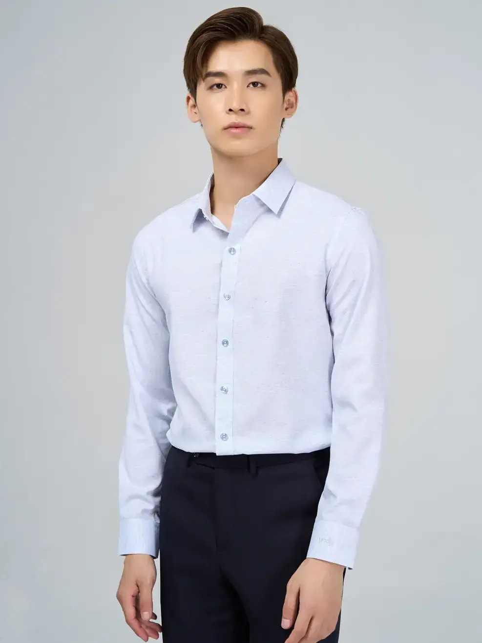 Sơ mi nam hàu dài tay - Xanh đậm - M