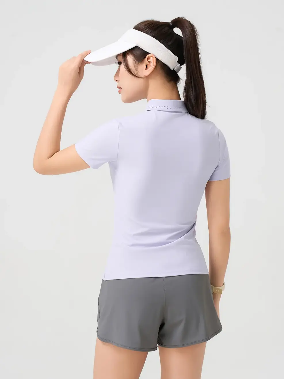 Áo Polo Nữ Airycool Ép Seam Lá Cổ Laser - Màu tím 002 - XS