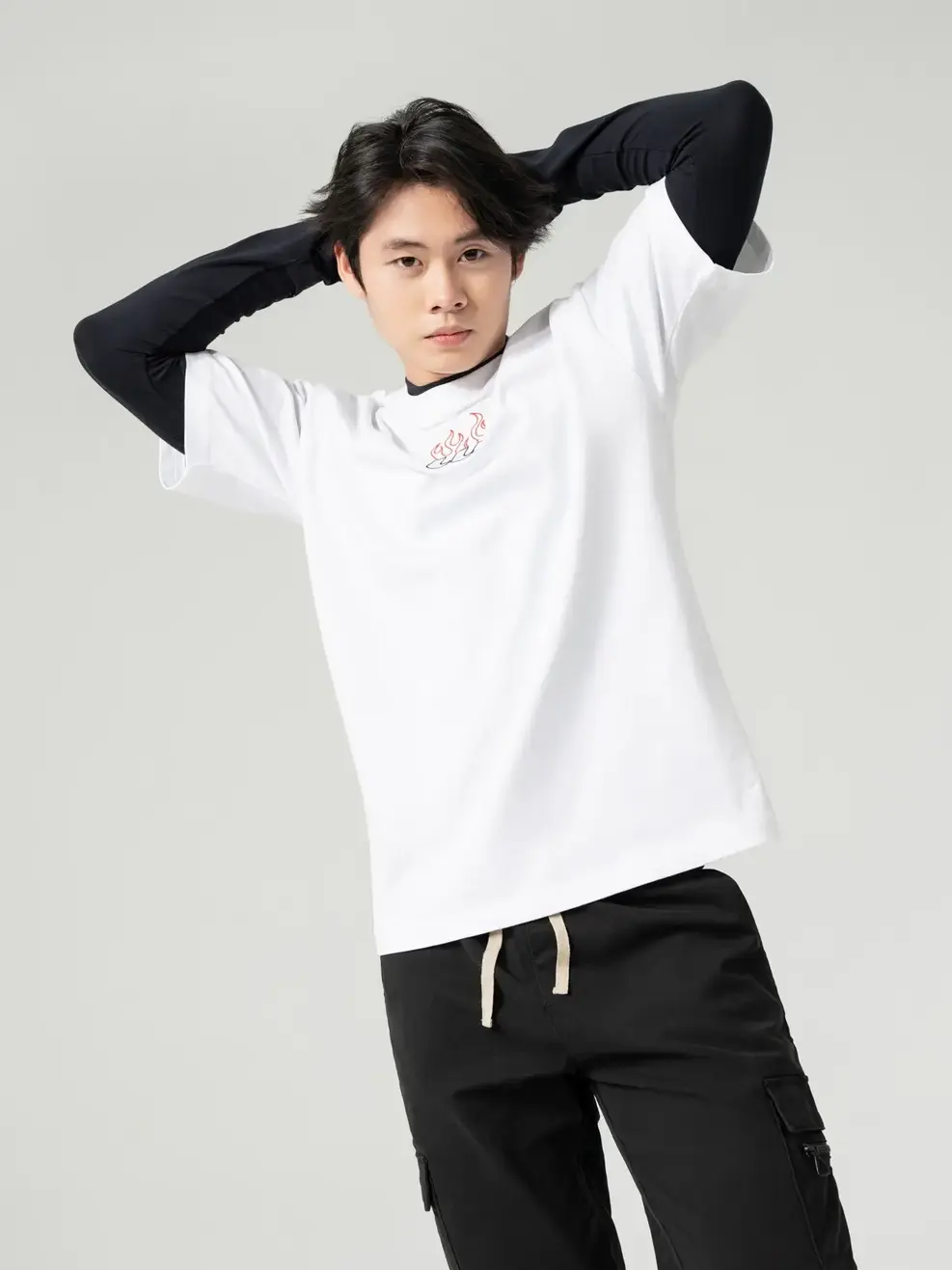 T-shirt Yoguu Thêu Logo Thân Trước - Trắng - 0