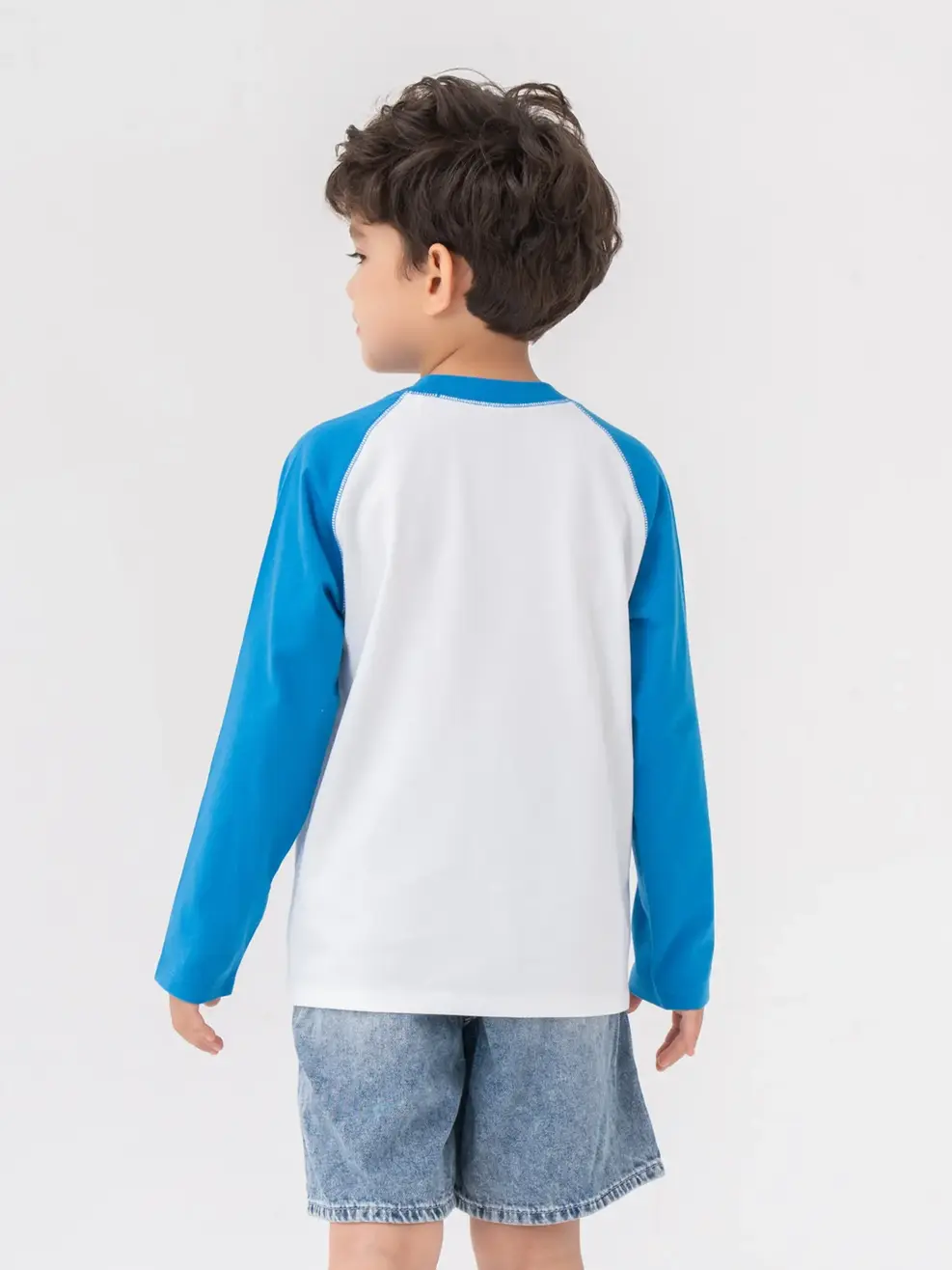 Áo Dài Tay Kid Zeclang Hình In Mickey Trước Ngực - Trắng phối xanh lam - 2