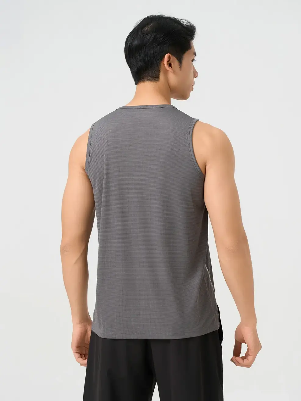 Áo Ba Lỗ Nam Thể Thao Dải Chỉ Xẻ Tà - Than chì 006 - L