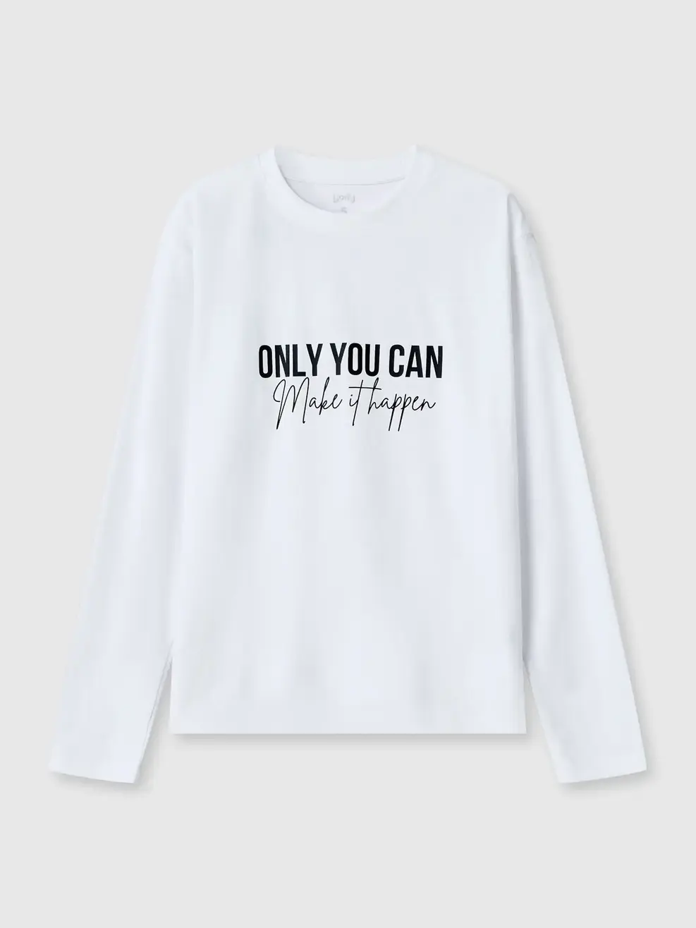 Áo Phông Dài Tay In Hình Thân Trước - Trắng 001 - S