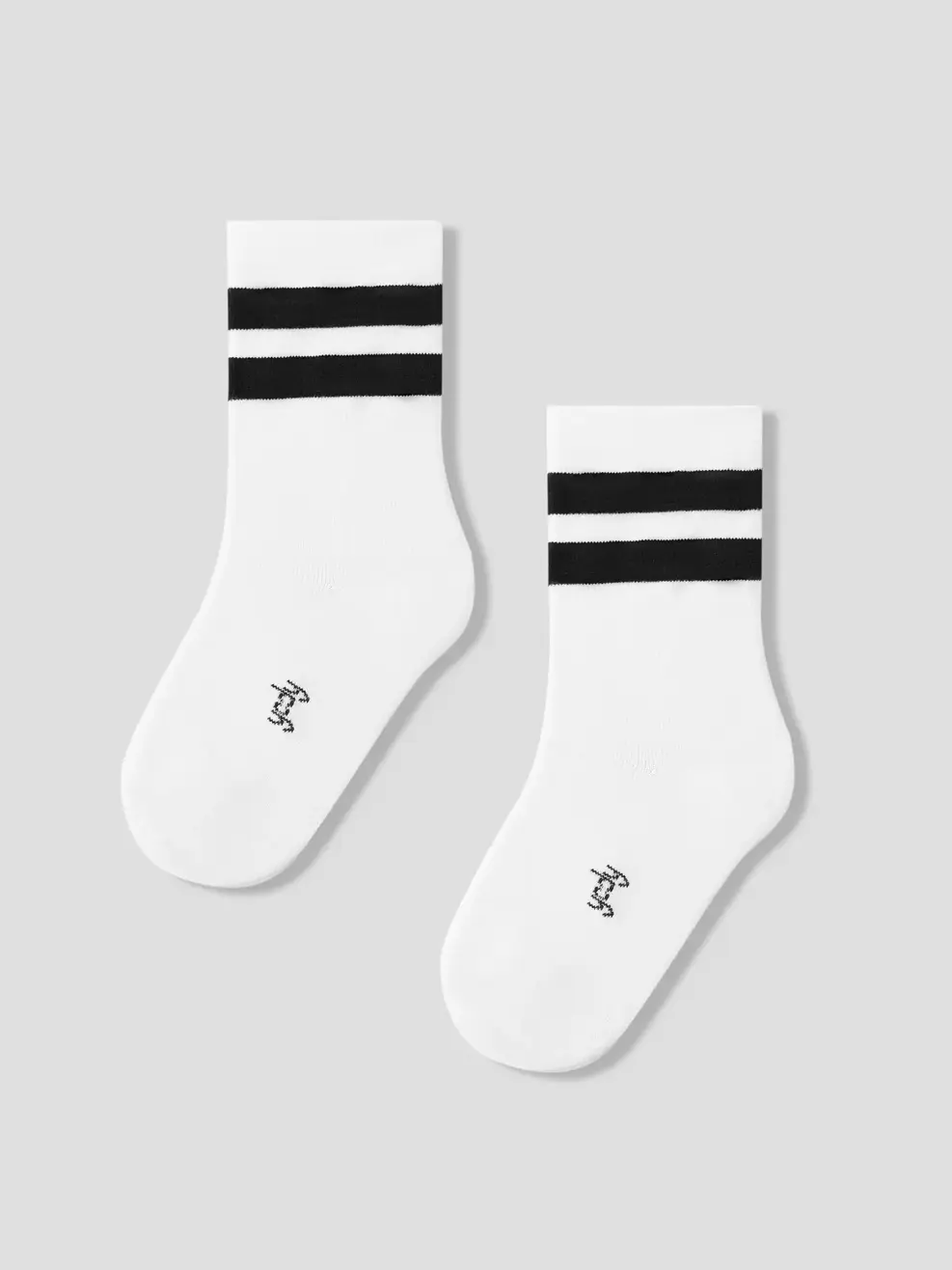 Tất Kid Cổ Cao Kẻ Combo 2 - Trắng 001 - 2-3