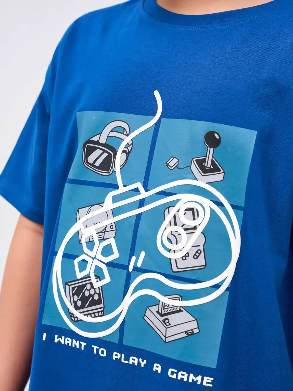 T-shirt kid bé trai lớn in play game 2 - Cổ vịt - 14