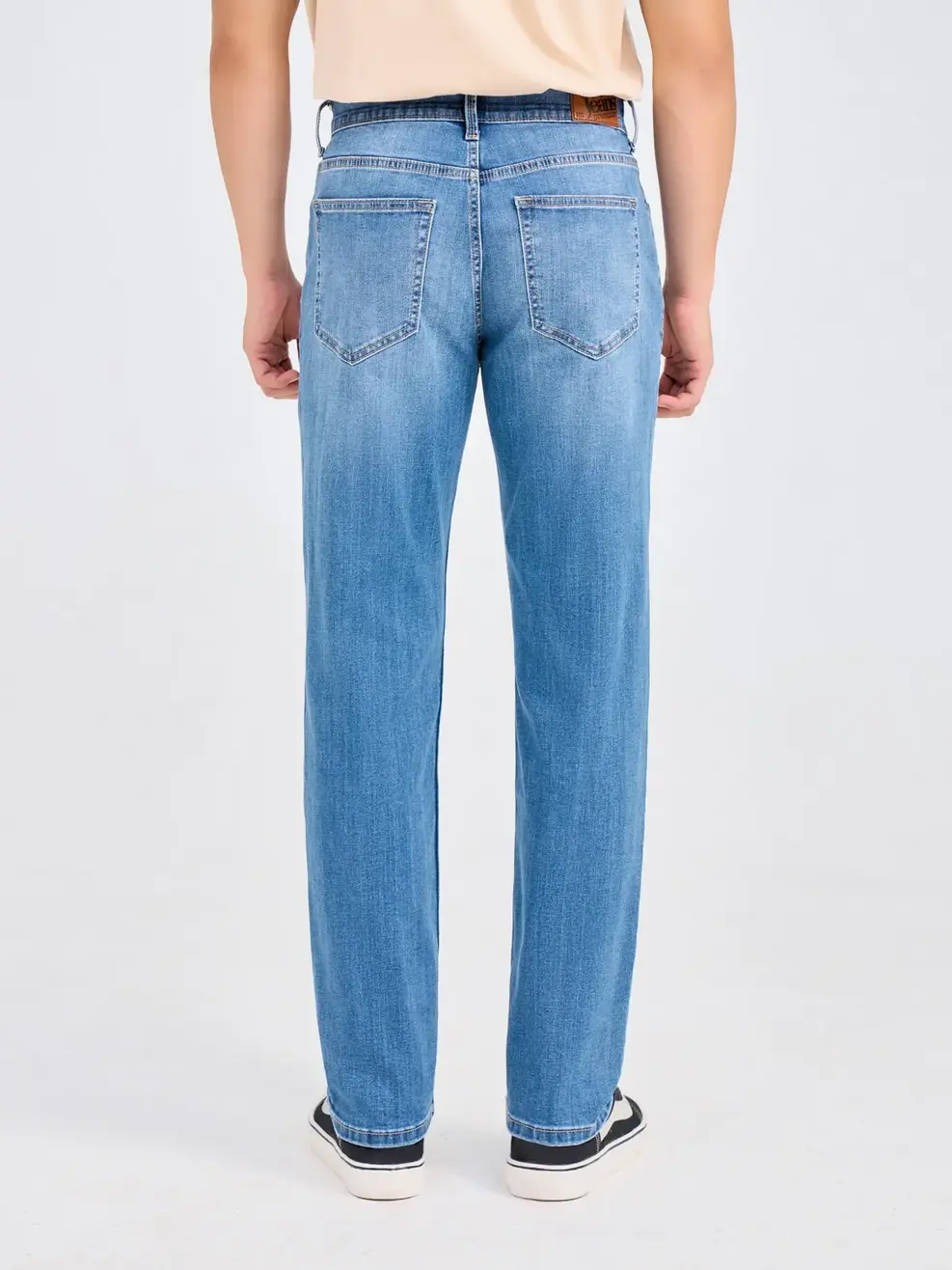 Quần Jeans Nam Regular Coolmax Mài Xước - Xanh nhạt - 28