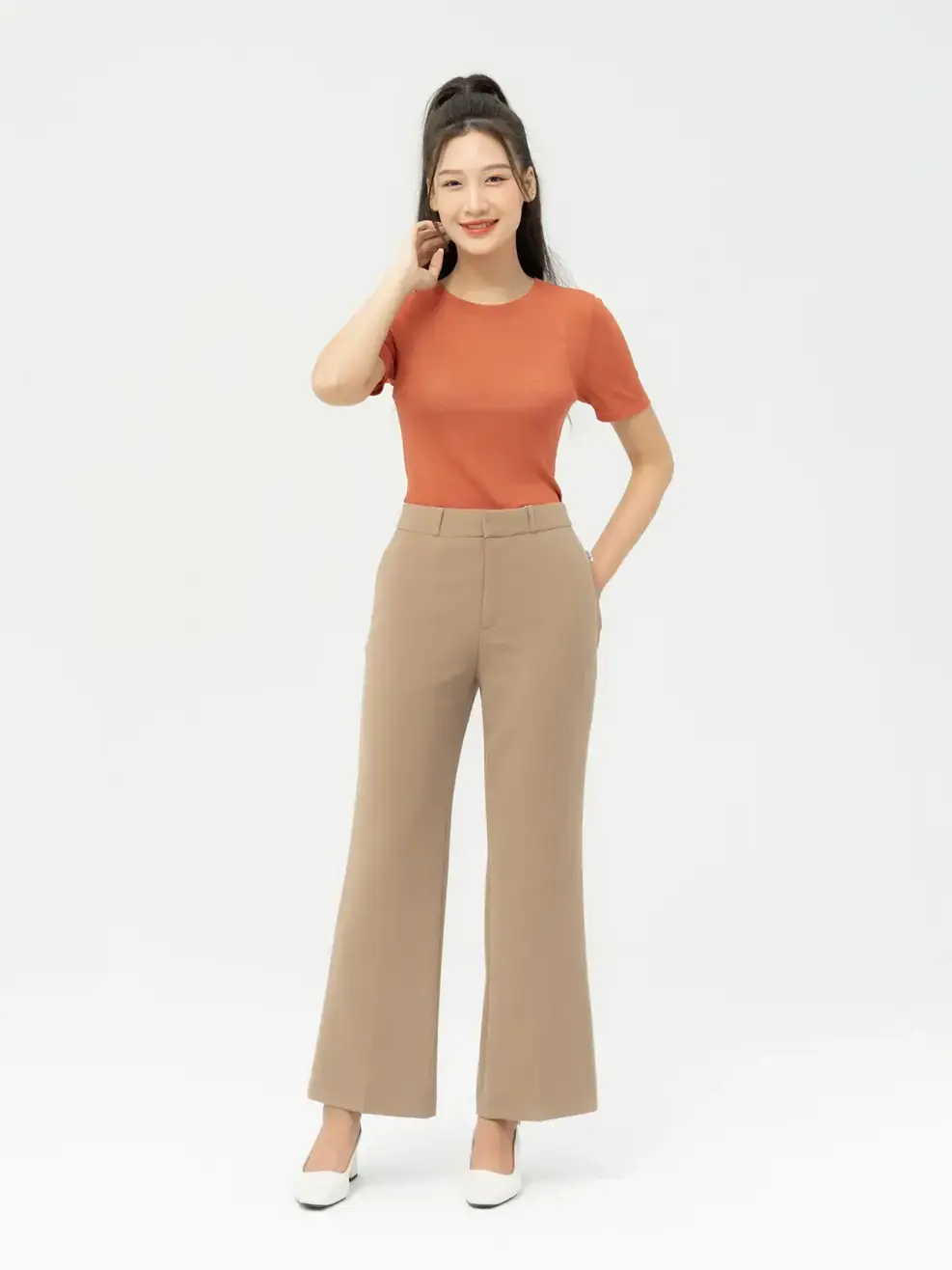 Quần Dài Ống Vểnh Cơ Bản (QAN6014) - Nâu 191 - S