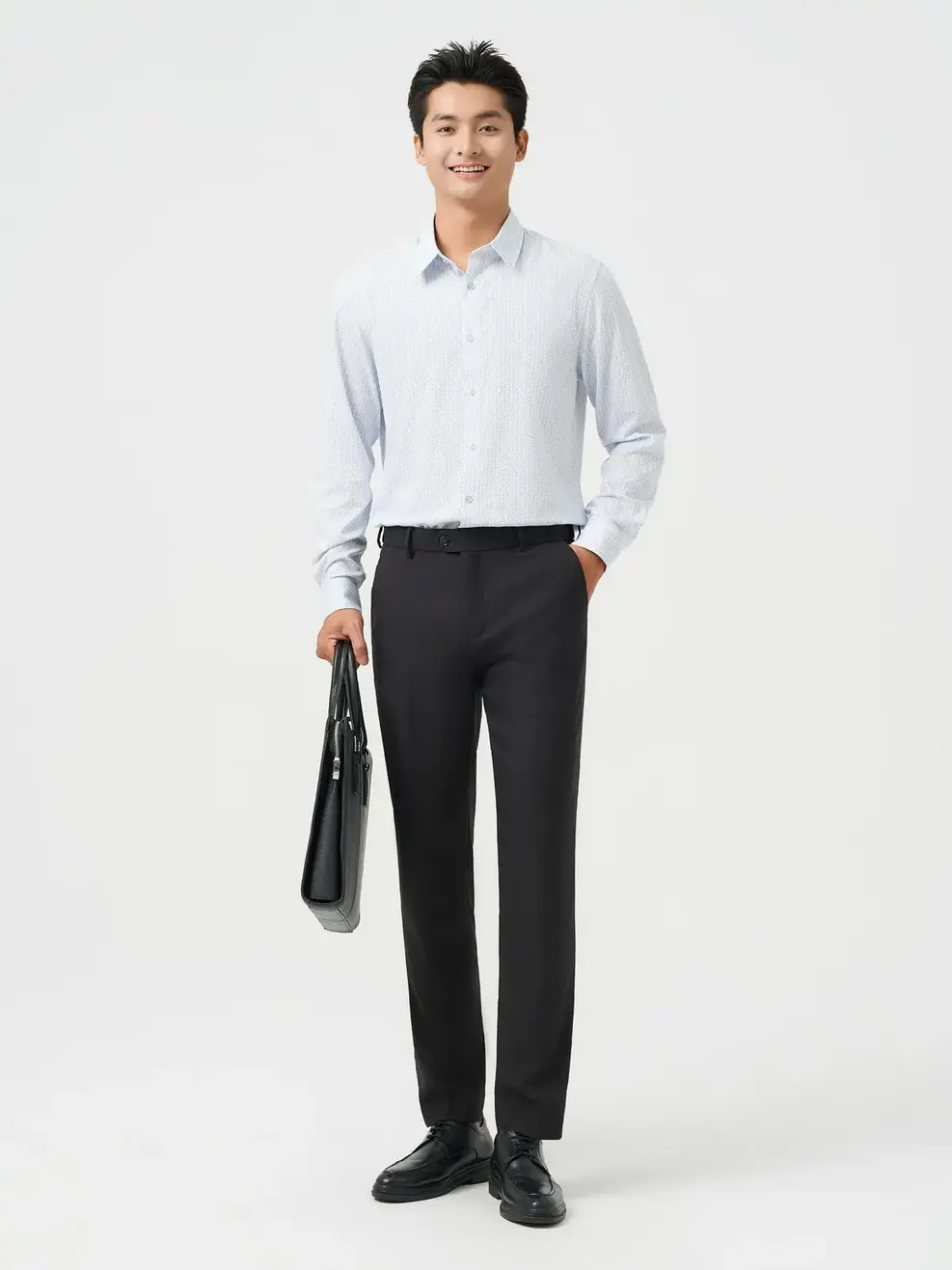 Áo Sơ-mi Nam Dài Tay Họa Tiết - Họa tiết xanh da trời 188 - M