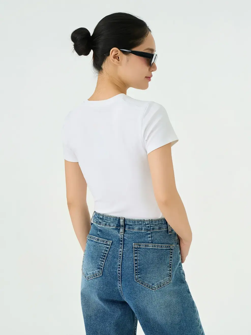 Áo Phông Nữ Crop top Thun Rib - Trắng 001 - S