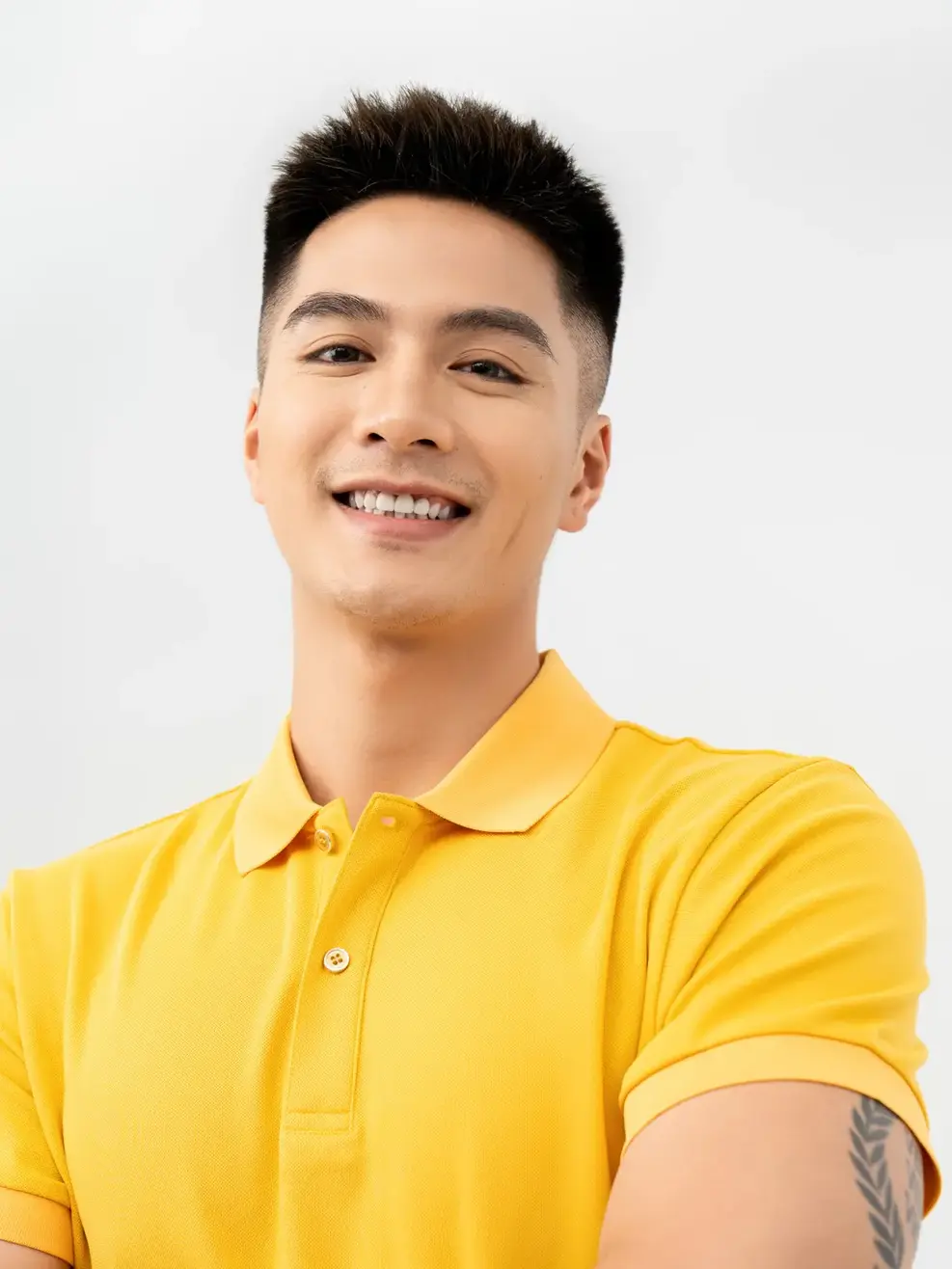 Polo Nam Cafe Dệt Tổ Ong Basic - Vàng - M