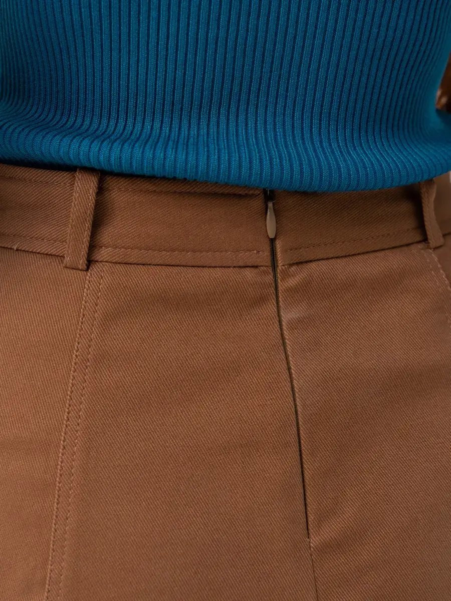 Chân Váy Nữ Dáng A Túi Hộp - Nâu - S