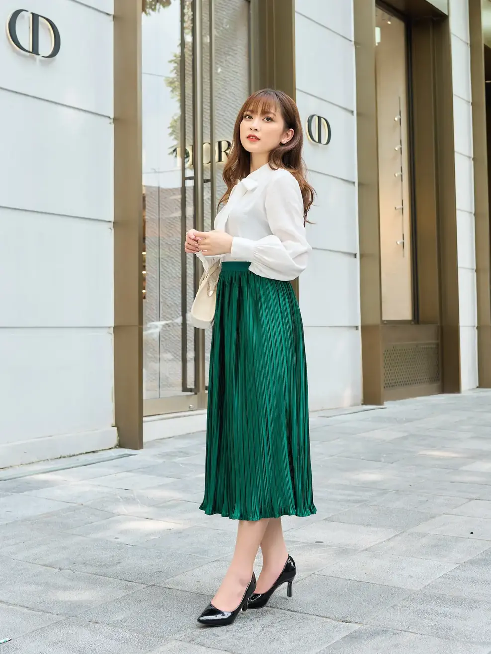 Sơ mi cổ nơ tay bồng - Trắng - S