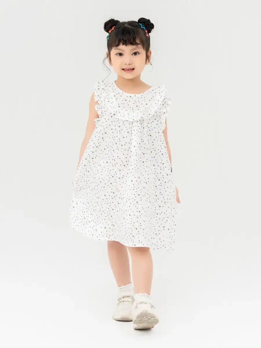 Đầm Kid In Họa Tiết Bèo Ngực - Họa tiết sao - 2