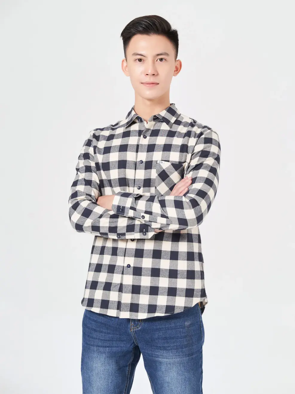Sơ mi nam gia đình 02 - Kẻ tím than - 2XL
