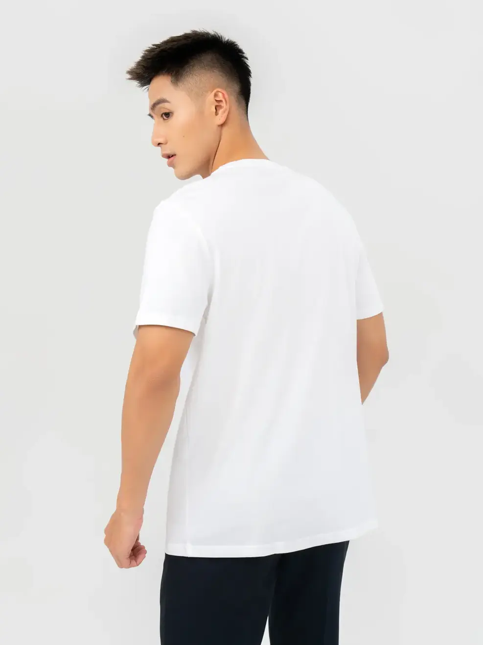 T-shirt Nam Thêu Gấu Cotton Usa - Trắng 1 - M