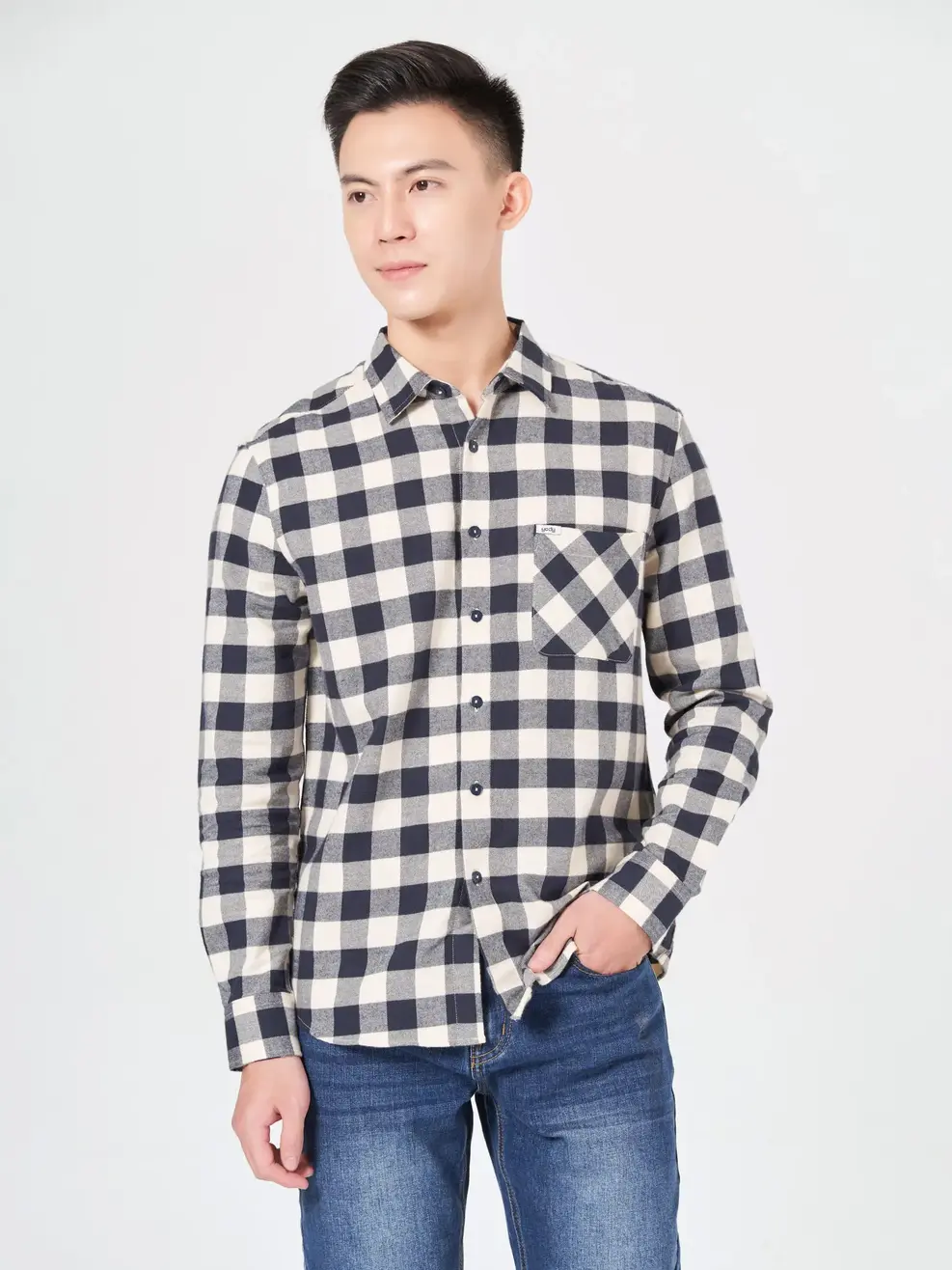 Sơ mi nam gia đình 02 - Kẻ tím than - 2XL
