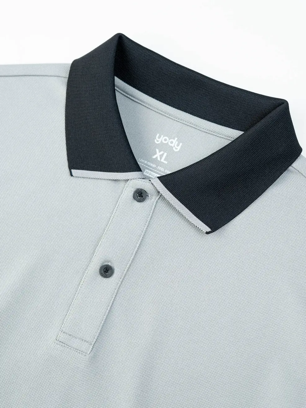 Áo Polo Nam In Thân Sau Phối Bo - Ghi - M