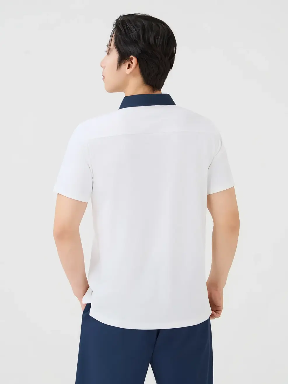 Áo Polo Nam Ngắn Tay Cổ Phối Bo - Trắng 001 - M