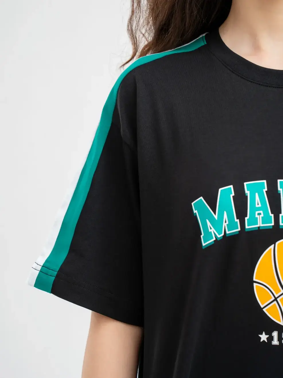 Váy Thun Nữ Dáng Rộng Phố Tay Madrid - ĐEN XANH LÁ - S