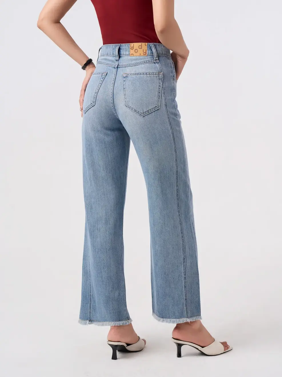 Quần Jeans Nữ Straight Cắt Cúp - Màu chàm 003 - 26