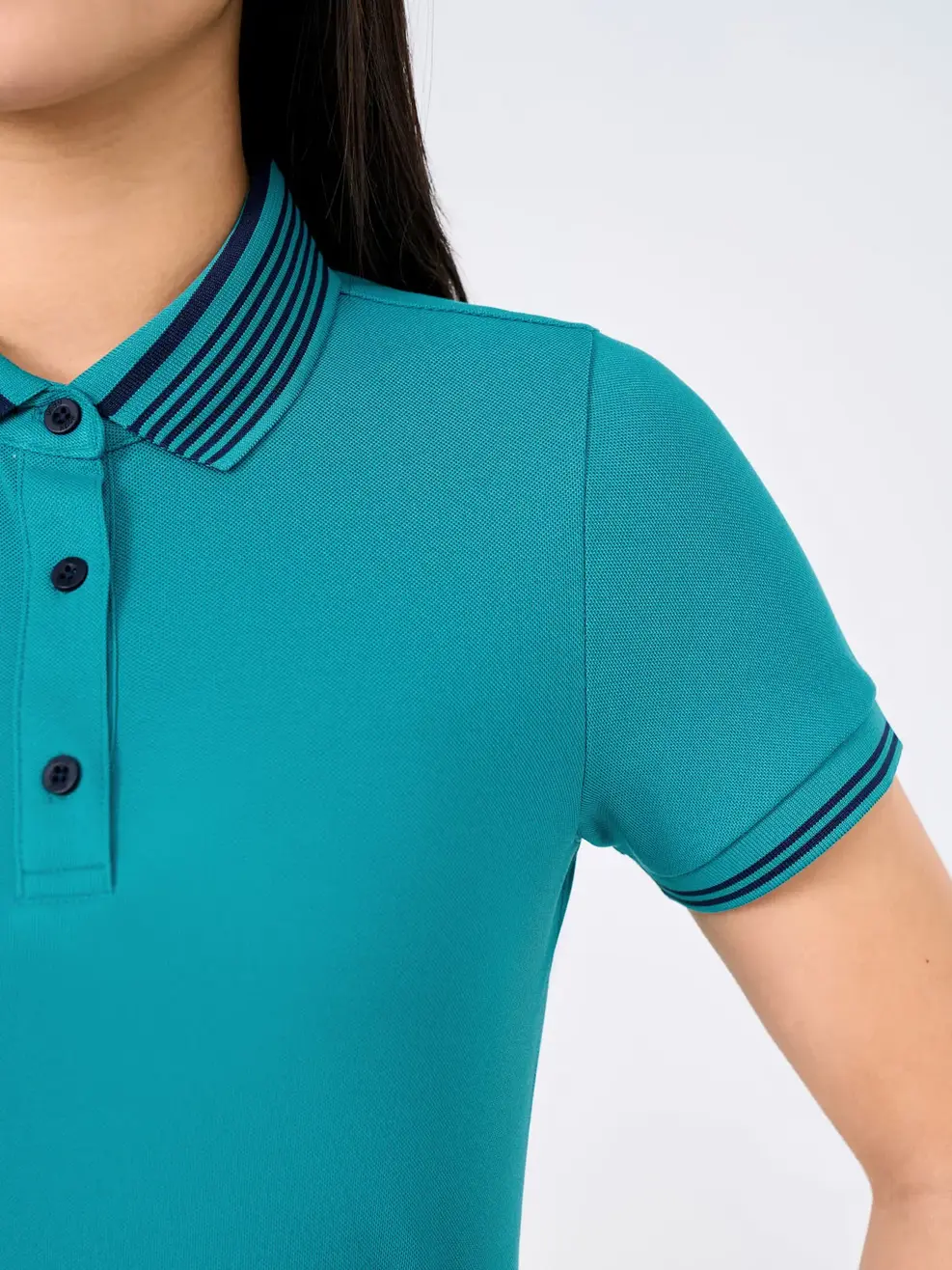 Polo Nữ Phối Màu Bo 02 - Xanh mint - S