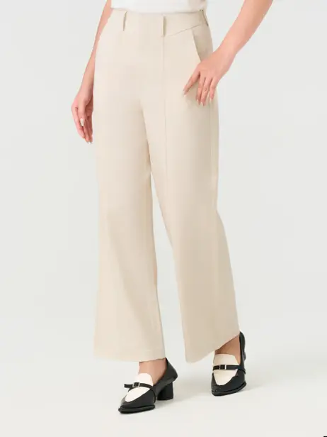 Quần Kaki Nữ Straight Soft Cạp Chéo Mềm Mại Thoáng Khí Co Giãn Nhẹ Nhàng