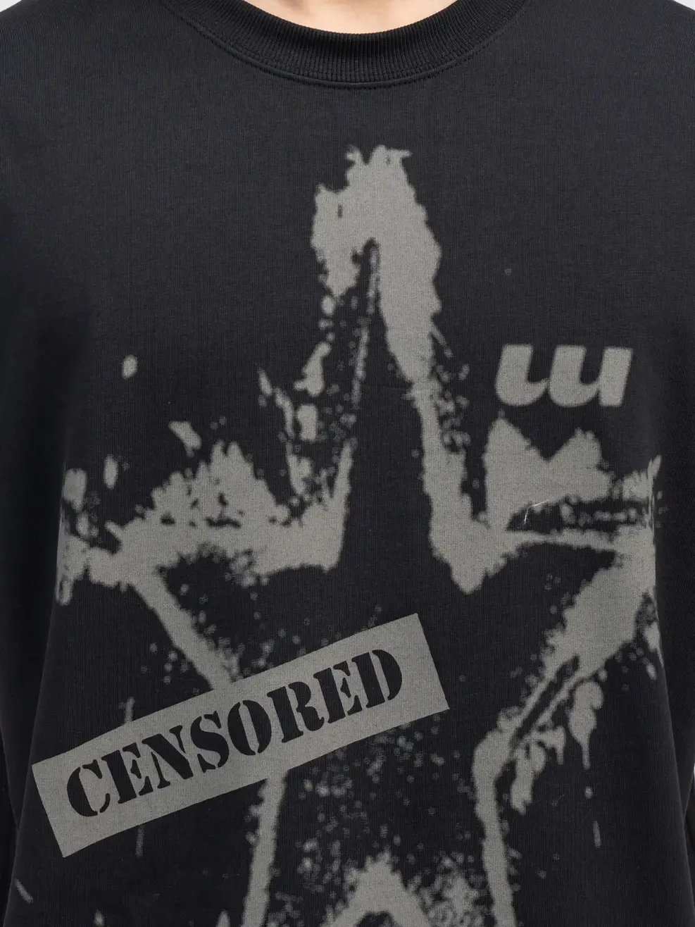 Áo T-shirt Yoguu Censored - Đen - 1