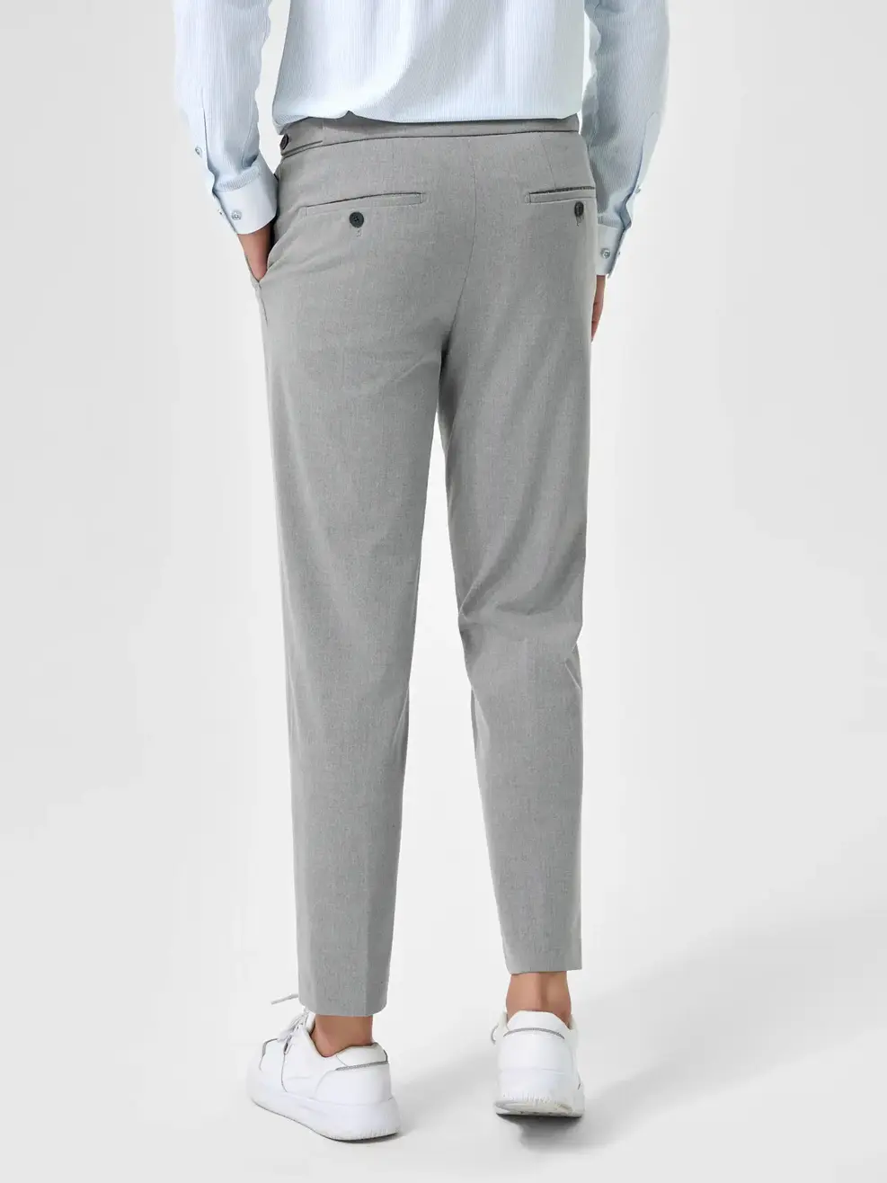 Quần Âu Nam Trend Đai Lưng - Ghi - 33