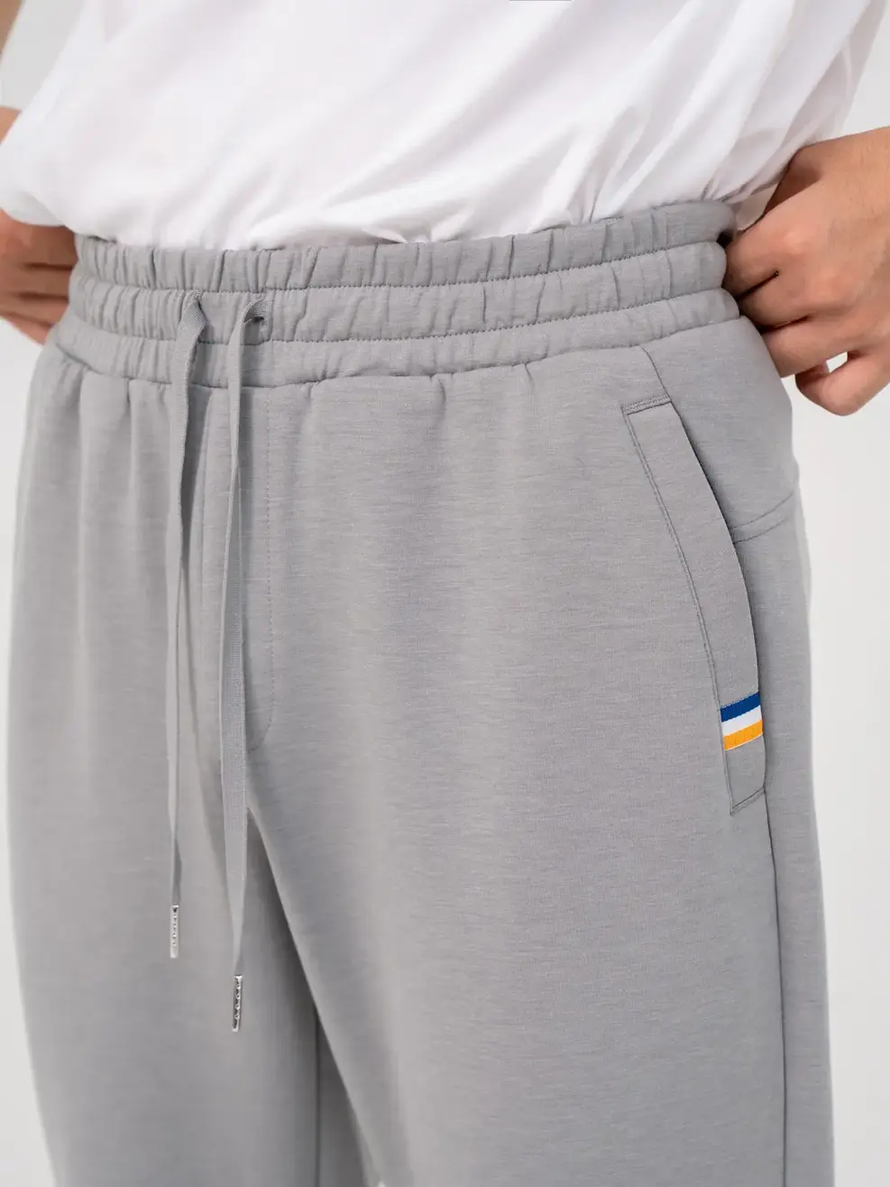 Quần Nỉ Thể Thao Nam Phối Cơi Túi - Ghi - 2XL