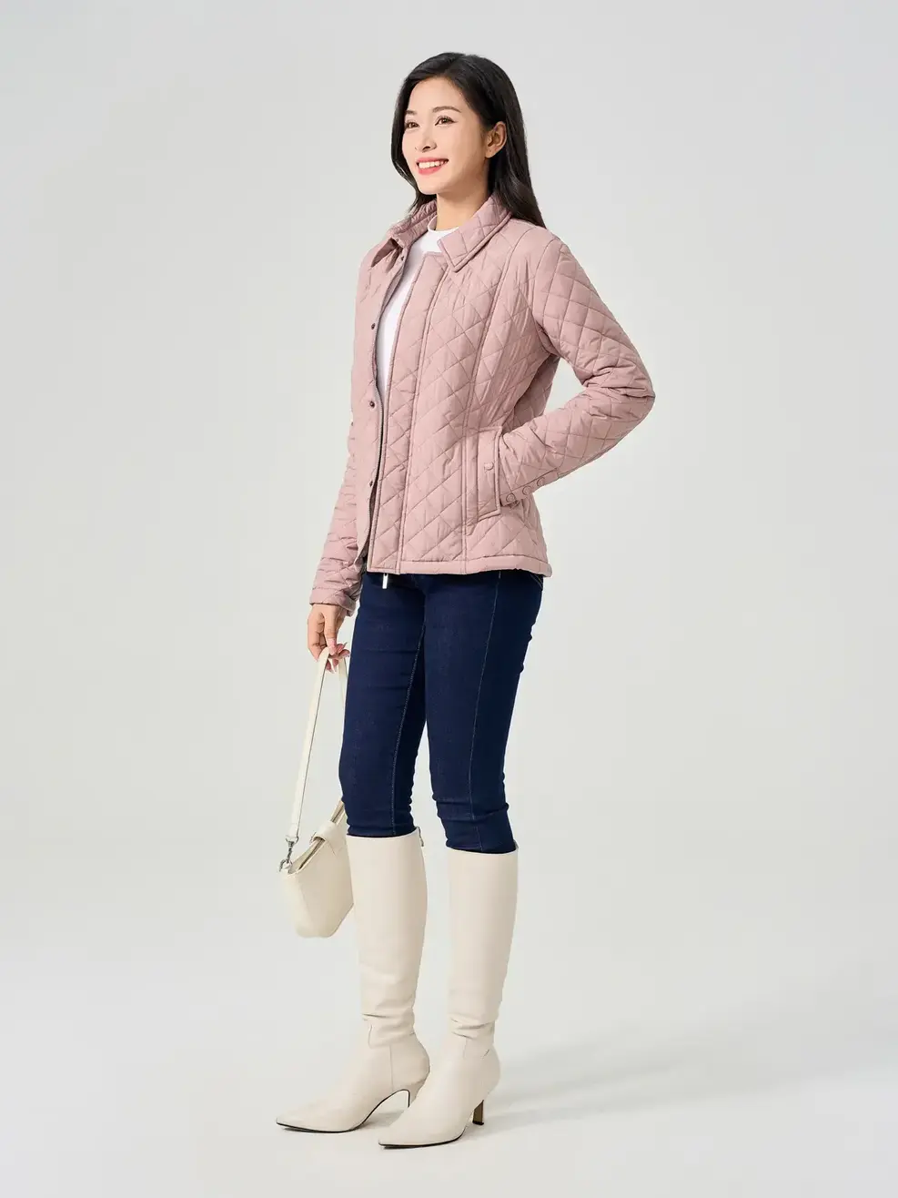 Áo Phao Nữ Trần Trám Nẹp Giấu Khóa (phn7008) - Hồng 004 - S