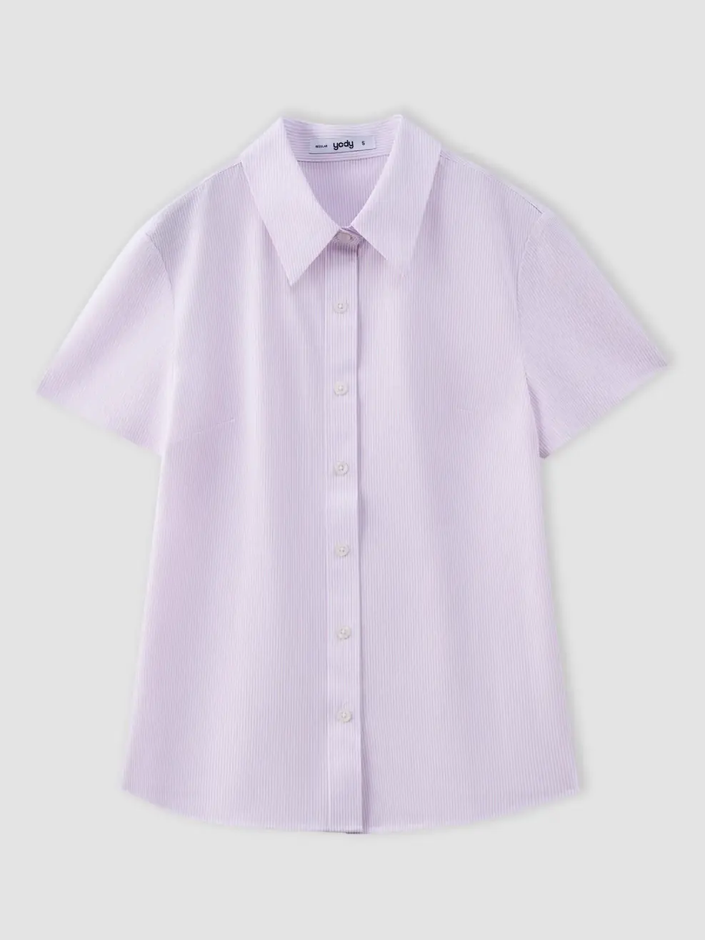 Áo Sơ-mi Ngắn Tay Knit Essential - TÍM KẺ  - S