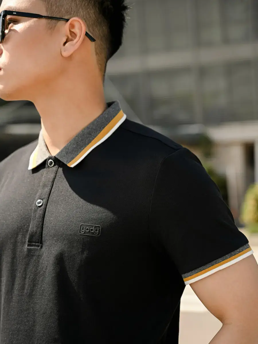 Polo phối bo 01 - Đen - L