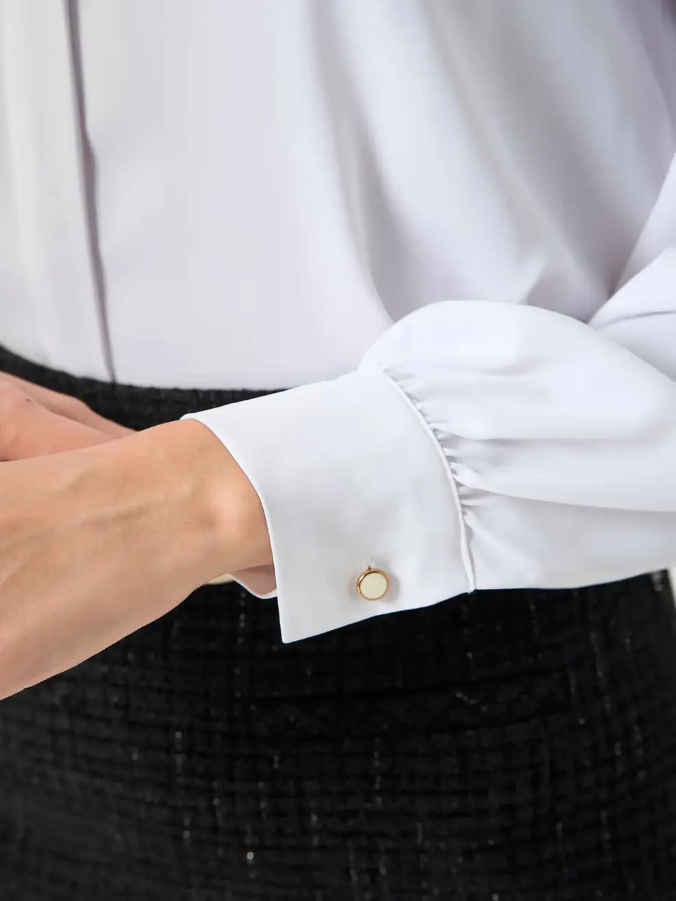 Sơ Mi Dài Tay Nữ Hoa Nơ - Trắng - S