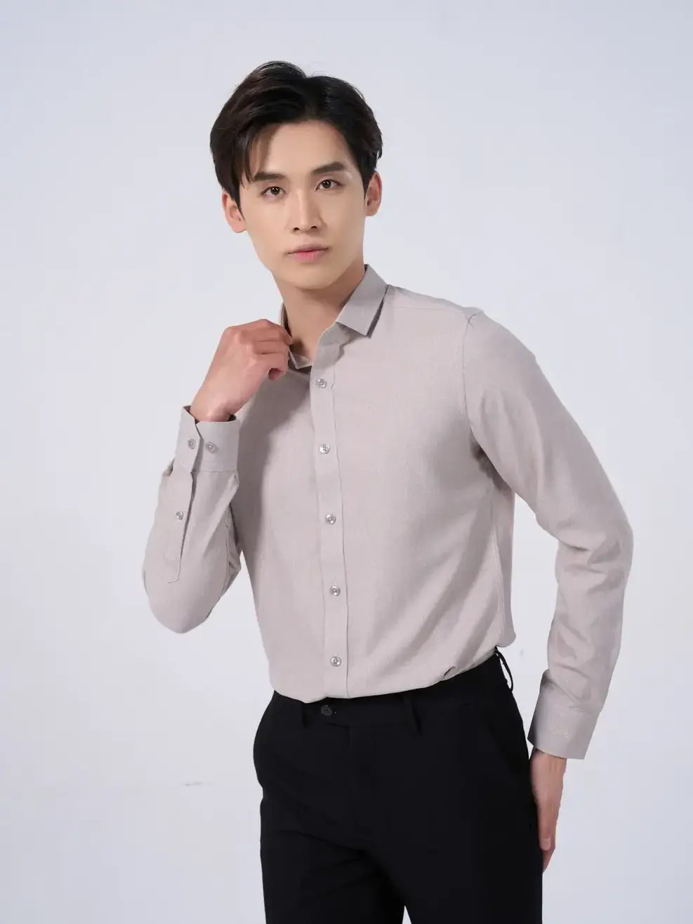Áo Sơ Mi Cafe Dài Tay Phom Regular (SMM3010) - Phối Màu Nâu 038 - M
