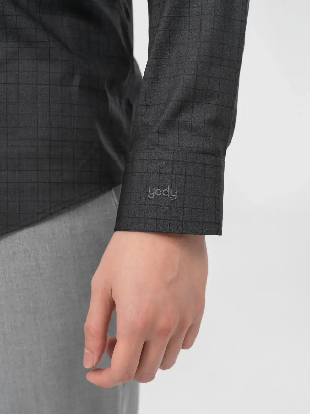 Sơ Mi Dài Tay Bamboo Kẻ Caro - Đen - M