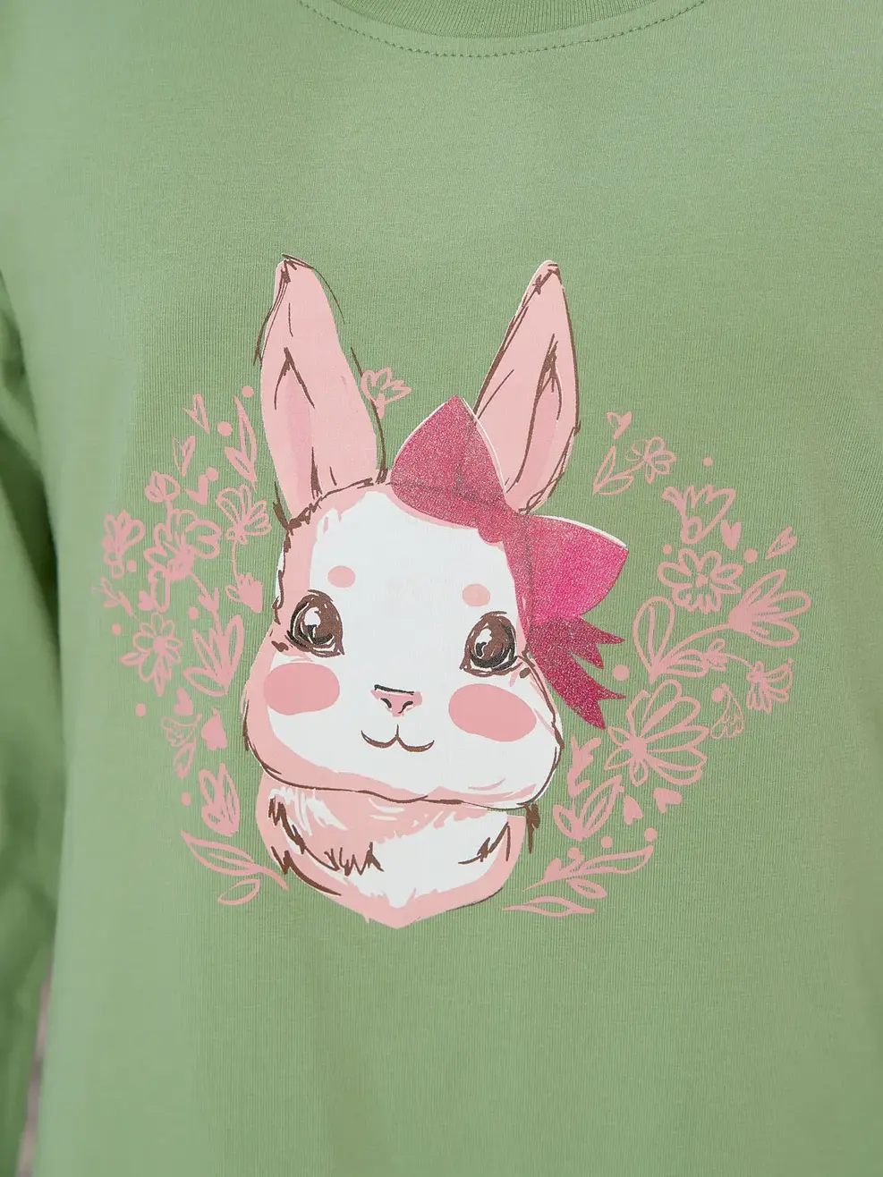 Đầm kid in thỏ - Xanh ngọc - 2