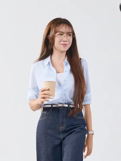 Sơ Mi Dài Tay Nữ Kẻ Cơ Bản